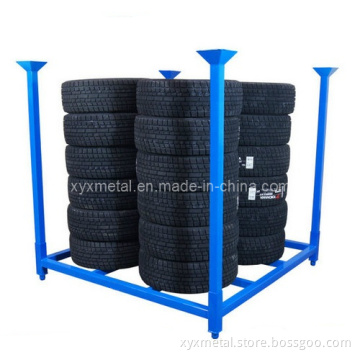 Folding 60X60 Inch Metal PCR Tire Tyre Collapsible Stacked Storage Rack